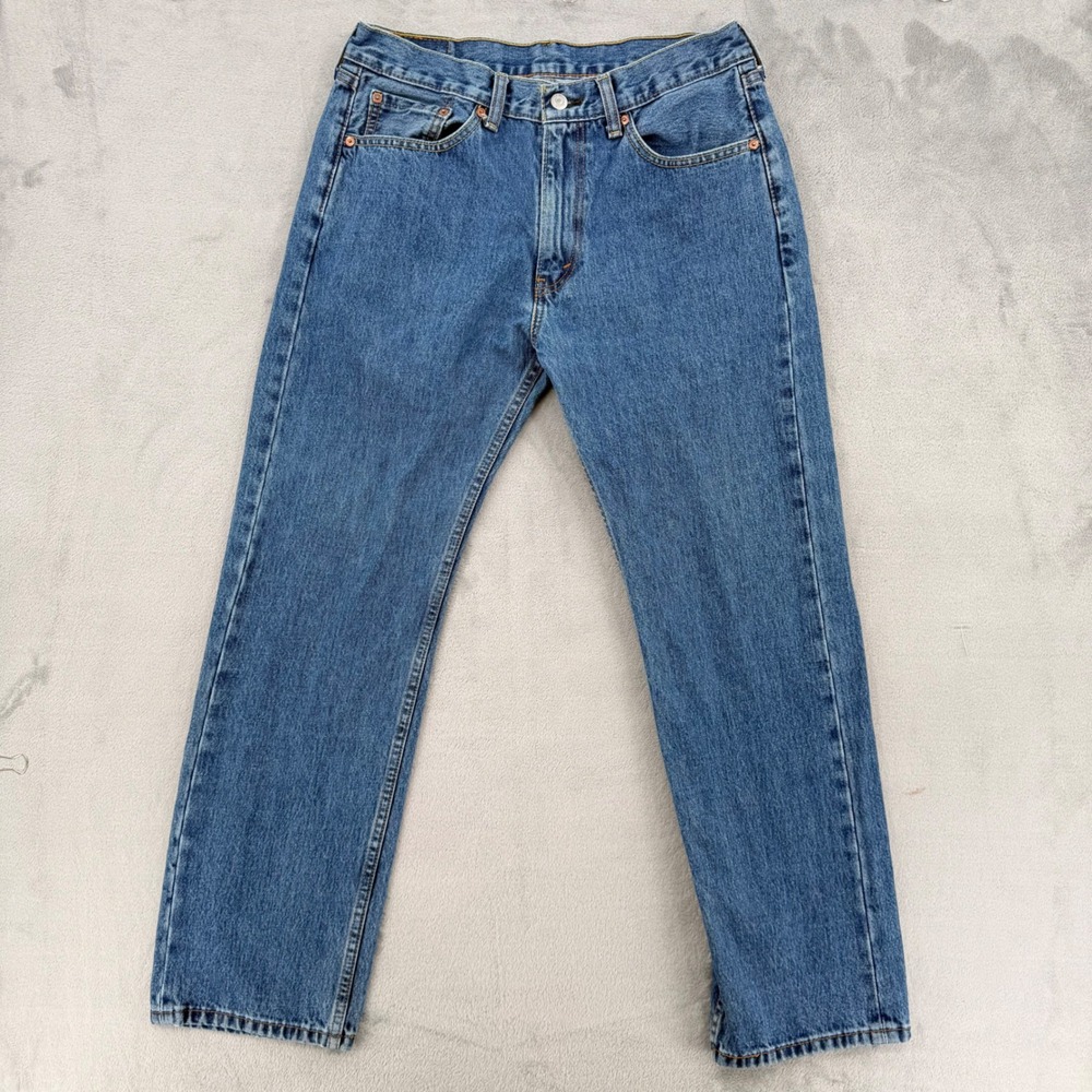 Levis 505 Regular Fit Straight Leg Mens Jeans Blue Denim Size W33‎ L30